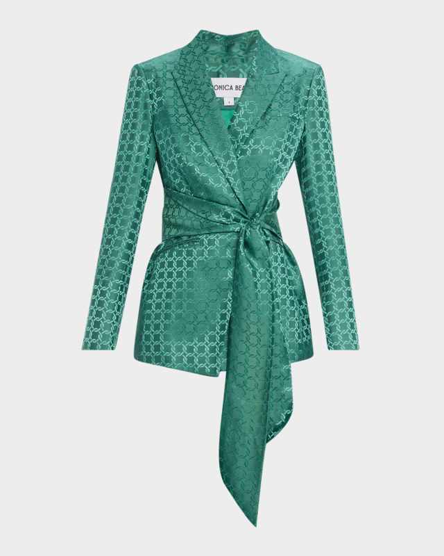 Issel Printed Tie-Front Jacket